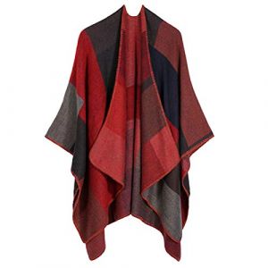 G&eacute;n&eacute;rique Poncho Ch&acirc;le Femme &Eacute;charpe Cape &Eacute;paissie El&eacute;gant Chaud Hiver Grand Taille Foulard Chaud Ouverture Cachemire d'imitation Douce Ch&acirc;le Cadeau de No&euml;l pour Femme (qieycgd, neuf)