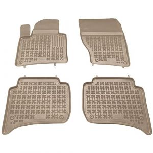 MOTOS Beige tapis de voiture en caoutchouc pour Volkswagen Touareg II 2010-2018 Améliorez votre confort de voyage avec le tapis antidérapant pour voiture - tapis de sol pour voiture tous temps, protec (MOTOS EU, neuf)