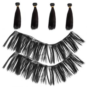 SOESFOUFU Lot De 6 Perruques De Poupée 15 Cm Cheveux Lisses Soie Haute Température Pour Garçon Et Filles Bricolage Décoration Poupée (Wadaliy, neuf)