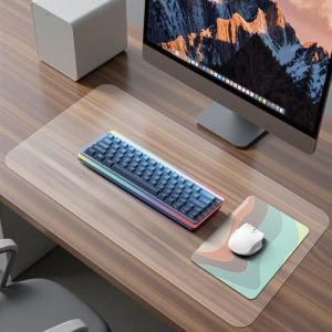 Vicwe Sous-Main, 80 x 40 cm Sous Main Bureau Transparent, PVC Transparent Imperm&eacute;able Antid&eacute;rapant Clair Protection de Protege Bureau,Tapis de Protection Pour le Bureau et la Maison (Azad-EU, neuf)
