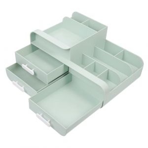Healeved Boîte de Rangement à Tiroir Multifonctionnelle 1 Pièce Organisateur de Bureau en Plastique Transparent pour Cosmétiques et Articles Divers pour Salle de Bain et Bureau (Accompany JY, neuf)