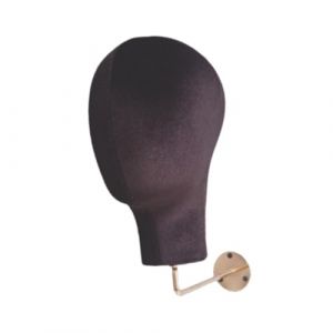 YsXoWiui Mannequin T&ecirc;te Support Perruque Pr&eacute;sentoir Chapeau Porte-casquette Polyur&eacute;thane Fer Tissu Transport Facile pour Salon Magasin Maison, Noir (QinMei Curios, neuf)