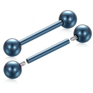 AROWRO Barres de t&eacute;ton en titane G23 Bijoux de piercing de t&eacute;ton Barres de langue Barre de langue &agrave; filetage interne Piercing Piercing de langue Piercing de bridge Bijoux de piercing, Titane (yueeu, neuf)