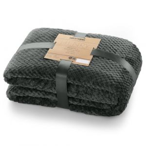 DecoKing Couette en Microfibre Couverture Polaire Plaid Couvre-lit Polaire Doux de Style scandinave Henry, Microfibre Graphite 150x200 cm (shop_decoking, neuf)