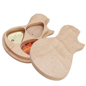 Étui pour médiators avec médiators, boîte à médiators en bois et kit de médiators pour guitare Accessoire de performance Accessoire Guitare (Tenyse, neuf)