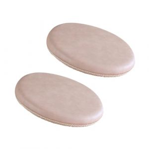 Coussin de Chaise Rond 35 cm Housse ImperméAble, Galette de Chaise Ronde Lot De 2, Coussins pour Chaises De Jardin en Cuir, Facile à Enlever et à Nettoyer, Epais Mousse à MéMoire de Forme Beige (XSSHOP, neuf)
