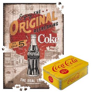Nostalgic-Art Puzzle rétro 1000 pièces 68 x 48 cm Coca-Cola - Highway 66 Logo - Idée cadeau pour les fans de Coke - Produit original sous licence (OLP) pour adultes - Dans une boîte métallique vintage (Beautiful Company, neuf)