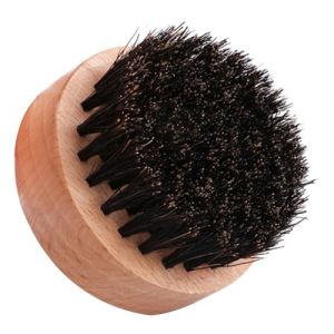 Brosse à barbe pour homme, poignée ronde, brosse de toilettage en poils de sanglier, outil de toilettage de barbe pour homme (KeHongUS, neuf)