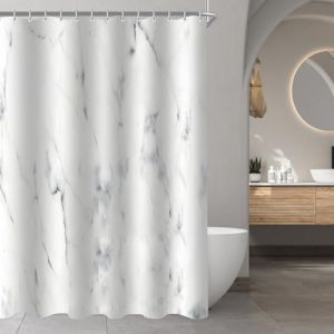 Lerores Rideau de douche, 100 x 180 cm, motif marbre, ourlet lest&eacute;, textile anti-moisissure, imperm&eacute;able, lavable, en tissu polyester, avec 6 &oelig;illets et anneaux de rideau de douche, pour salle de bain (yuan ying MAYY, neuf)