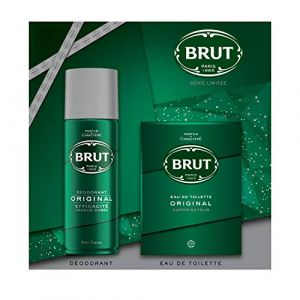 Brut Coffret 2 Produits Homme Eau de Toilette & D&eacute;odorant Original, Id&eacute;e Cadeau Homme Original (ronde des trouvailles, neuf)