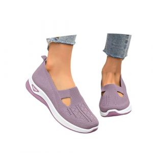 Tennis Femme Confortable, 2025 Chaussures Orthopédique Femme - sans Laçage Baskets Mocassin Confort Chic De Marche À Plateforme Légères Et Confortables Amortissement Accru Soulagement (Fhuuly, neuf)