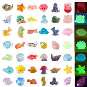 Hedmedum Lot de 42 Mini Figurines d'animaux de l'Oc&eacute;an, Dr&ocirc;le Ornements Coquillages pour Maison pour Bricolage Aquarium Garden Party Cadeau D&eacute;coration Figurine Animaux (Elbenfer, neuf)