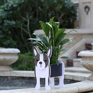 Gochoi Petit Jardinière Pot Cadeaux Boston Terrier pour Femme Décor planteur de Chien Pot de Fleur Jardin Exterieur Intérieur PVC pour Plante Pot Animal pour Pot Succulent,S Boston Terrier (Gochoi, neuf)