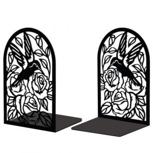 Peacoblue Serre-Livres en MéTal pour éTagèRes, Robustes, Beaux Grands Bouchons de Livres en Forme de Colibri, UtiliséS sur Le Bureau, L'éTagèRe, La Ferme 5,3" X 4,3" X 7,9", 1 Paire (Colibri) (Peacoblue FR, neuf)