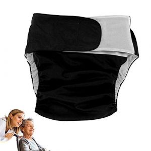 Couches Adultes De 4 Couleurs Réutilisables Couche Lavable Réglable Grande Pour Les Femmes Hommes Bariatrique, Personnes âgées, Patients Incontinence Lavables Super Absorbant Conçu Adultes (Noir) (WYANG188, neuf)