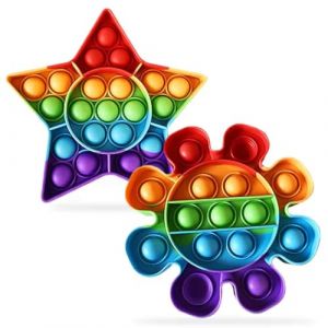 2 Pcs Push and Pop Bubble Sensory Fidget Toy, Squeeze Sensory Toys, Silicone Antistress Ansia Sollievo Giocattoli, Gioco Antistress Rilassante per Adulti e Bambini (CELTIC MANUFACTURING, neuf)