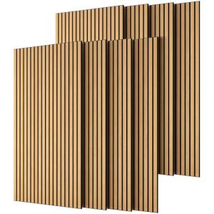 TONOR Lot de 8 Grands Panneau Acoustique Mural, 120x60x0,9 cm Mousse Acoustique Décorative Autocollante Pour absorber les échos dans les Maisons, les Bureaux et les Studios D'enregistrement, Chêne (TonorDirect FR, neuf)