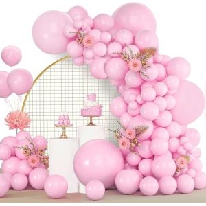 Ballon Rose, 120 Pièces Kit Arche Ballon Rose Pastel, 18 12 10 5 pouce Guirlande Ballons Anniversaire Mariage Baby Shower Bapteme Filles Femmes Garçons Homme Décorations de Fête (LOBITO STORE, neuf)