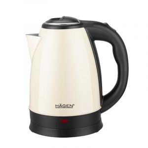Hagen, Bouilloire Electrique Compacte Inox, Design Elegant, Base 360°, Capacité 1,8L, Puissance 1500W, Base 360 °, Filtre amovible et lavable, HA5525- Crème (Le Petit Patron, neuf)