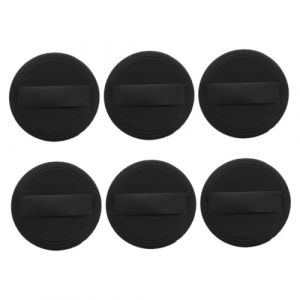 Vaguelly 6 pièces Bouffées Maquillage Ultra-fines PU Doux Noir Applicateurs Poudre Fixante et Fond de Teint Ronde Accessoires Cosmétiques Multifonctions (Bustling Xin, neuf)