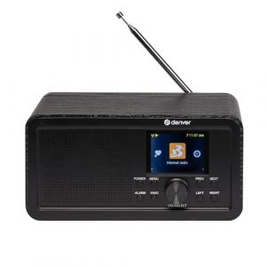 Denver DIR‑200 Radio Internet intelligente et compacte DAB+/FM avec &eacute;cran couleur, Bluetooth et double alarme, fonctionnement sur secteur et piles (Denver-France, neuf)