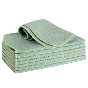 VIVOTE Lot de 8 torchons de barista en microfibre lavables - Ne peluche pas - 20 x 20 cm - 380 g/m&sup2; - Vert sauge (VIVOTE, neuf)