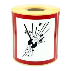MD Labels GHS 01 Lot de 500 &eacute;tiquettes pour produits dangereux Danger d'explosion/substances explosives 100 x 100 mm &ndash; Autocollants GHS pour marquage des substances dangereuses (MD Labels, neuf)