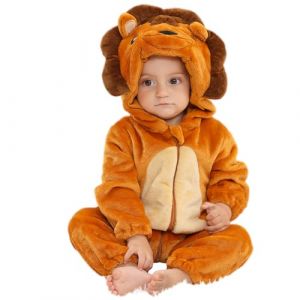 HAHASHOW B&eacute;B&eacute; d'hiver Grenouill&egrave;res Combinaison Unisexe Animal Mignon Flanelle Barboteuses Manteau &agrave; Capuche Enfants Pyjama Jumpsuit pour Gar&ccedil;on et Fille 30-36 Mois, Lion (BabyHome Supply, neuf)