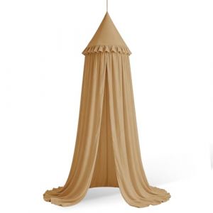 HOTUT Ciel de Lit avec Volants pour Enfants, Moustiquaire Vintage, Ciel de Lit G&eacute;ant, D&ocirc;me Romantique Princesse Tente de Lit, Couleur Unie D&eacute;coration, pour Jeux Lire Chambre &agrave; Coucher Dressing (ZHDAYA, neuf)