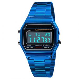 FAMKIT Montre Digitale rétro pour Hommes et Femmes, Montre d'affaires de Luxe, étanche, Montre de Sport en Acier Inoxydable (FAMKIT Store EU, neuf)
