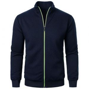 Sweat Sans Capuche Zippé Col Montant Homme - Veste Cardigan Sportswear Hiver - Manteau Blouson Mi-Saison - Pull Col Roulé Demi-Fermeture Éclair - Couleur Unie (yangmingmingamz, neuf)