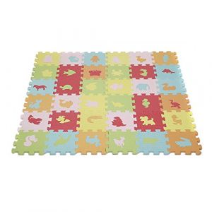 Puzzle tapis avec des animaux pour les enfants et bébé à lire, tapis de sol en mousse, tapis de sol jouet, tapis amovible, tapis de mousse coloré, 36 pièces chaque pièce: 15.5cmx15.5cmx0.9cm (Hechheu, neuf)