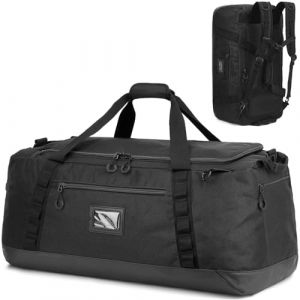 TUGUAN Sac de Voyage Homme 120L Grande Sac de Sport Femme 3 en 1 Sac &agrave; Dos, Sac &agrave; Main & Bandouli&egrave;re Imperm&eacute;able pour Randonn&eacute;e Camping Voyage, Noir (TUGUAN flagship store, neuf)