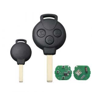 Cl&eacute; &agrave; Distance pour Mercedes Benz Smart Smart Fortwo 451 2007 2008 2009 2010 2011 2012 2013 3 Boutons ID46 Chip 433Mhz Remote Car Key (1-top, neuf)