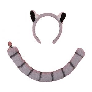 OUBEIDUO Serre-tête pour femme avec oreilles de raton laveur en fourrure synthétique pour Halloween, cosplay, fête (Gaijiyja, neuf)