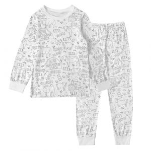 G&eacute;n&eacute;rique Pyjama Enfant Fille Combinaison Pyjama Enfant Pyjama A Colorier Enfant Pyjama Ensemble De V&ecirc;tements De Maison Peints &Agrave; La Main pour Enfants Pyjama &Agrave; Colorier pour Gar&ccedil;on Pyjama Enfant (Seraphido, neuf)