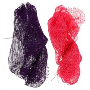 Didiseaon Lot de 2 &Eacute;ponges de Bain Africaines &Eacute;lastiques en Filet, Exfoliation Corps et Dos, Gommage Exfoliant Corps, Couleurs Rose Brillant et Violet Fonc&eacute;, Usage Sauna, Texture Mousse (Merkowski, neuf)