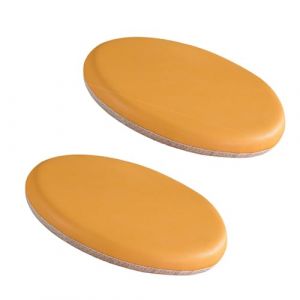 Coussin de Chaise Rond 40 cm Housse Imperm&eacute;Able, Galette de Chaise Ronde Lot De 2, Coussins pour Chaises De Jardin en Cuir, Facile &agrave; Enlever et &agrave; Nettoyer, Epais Mousse &agrave; M&eacute;Moire de Forme Jaune (XSSHOP, neuf)