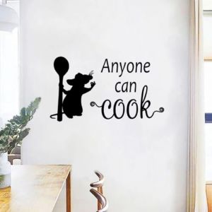 Ratatouille Stickers muraux mignons Anyone Can Cook Autocollants de cuisine en vinyle pour ordinateur portable, salle à manger, décoration d'intérieur, affiche murale 55 x 31 cm (Yiwu Yingshang Trading Co., Ltd, neuf)