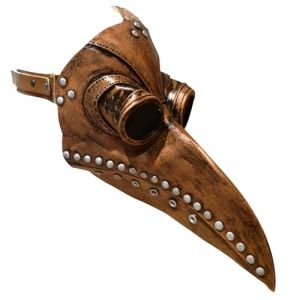 Masque Steampunk Médecin de la Peste | Masque Bec d'Oiseau | Latex Qualité Premium | Cuivre | Plague Doctor | Taille Unique Adulte | Déguisement | Soirée Halloween | OriginalCup® (Original Party, neuf)