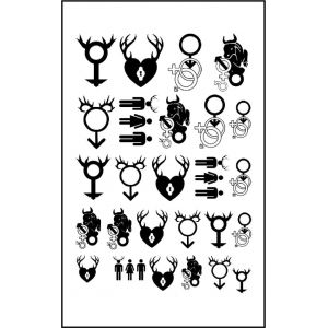 Lot 26 Mini Faux Tatouages Temporaires Ephémères Stickers Autocollant Pour Ongles ou Corp Sexy Adultes Coquin HotWife Libertin Tattoo Femme Tatoo Sexe Hot Charme Erotique Séduction (Innova-store, neuf)