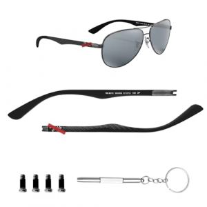 HiCycle2 Kit de réparation de branches de lunettes de soleil de rechange pour lunettes Ray Ban RB8313 Sungalsses en fibre de carbone 8313M (gris) (FOOUS, neuf)