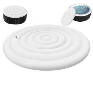 Couverture De Spa Gonflable, 145cm Couvercle De Bain À Remous Rond, Couverture Thermique pour Baignoire Massage, Couvertures Baignoire Pliable avec Poignée, Couvertures Piscine Gonflable (helasd, neuf)