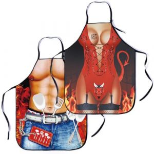 ZKGYUS Tablier Cuisine Homme, Barbecue et Humoristique - Sexy pour Homme et Femme, Dr&ocirc;le et Amusant - Cadeau de F&ecirc;te Original (Newbilty OU, neuf)