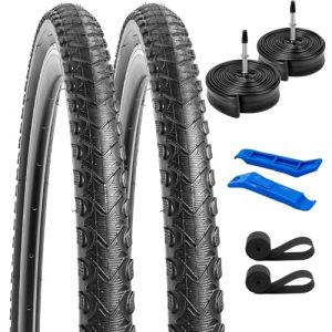 YunSCM 2PCS Pliables 28 Pouces 28x1.60 Pneus 700x42C ETRTO 42-622 et 2PCS 700C Chambres à air FV48mm Valve Compatible 700x40C 700x42C Pneu de vélo et Chambres à air (YunSCM Direct, neuf)
