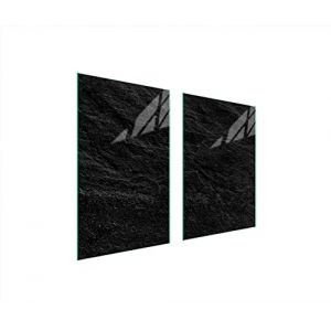 DarHaus Plaque de protection universelle pour plaque de cuisson 65 x 52cm 2 pièce Pour plaques de cuisson Protection contre les éclaboussures Planche a découper en verre trempé, Ardoise Noir (ExtraMerchant, neuf)