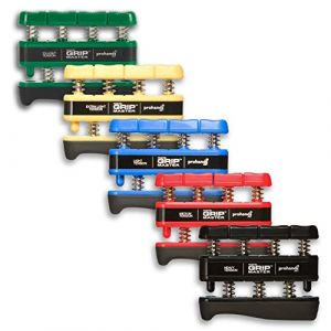 Prohands Gripmaster Lot de 5 Exercices pour la Main et Les Doigts (renforcement de la Main), &agrave; Ressort, syst&egrave;me de Piston de Doigt, isoler et exercer Chaque Doigt, Vert, Jaune, Bleu, Rouge, Noir (Gemu Versandhandel, neuf)