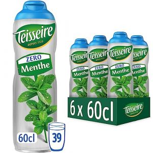 Teisseire Zéro Sucre, Sirop de Menthe Verte pour Boisson Rafraîchissante, Cocktails, Bidon 6x60cl (THE SIROP SHOP, neuf)