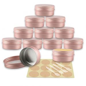 YANCAER 50 Pièces Pots en Aluminium Rose mat de 50ml avec Couvercle - D57mm x H28mm Vide Ronde Cosmétiques Pot Conteneurs de Voyage pour Maquillage, Crème, Baume à Lèvres, Mini Bougies (CaYanear, neuf)