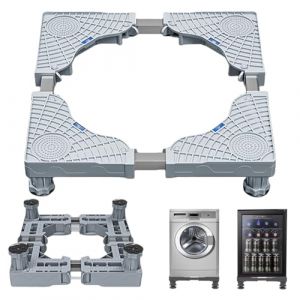 Support de machine &agrave; laver avec 4 pieds, 41-66 cm, en acier inoxydable, pour machine &agrave; laver, r&eacute;frig&eacute;rateur, lave-vaisselle, cong&eacute;lateur, appareils m&eacute;nagers statiques avec fonction d'absorption des (Probuy Hot Limited, neuf)
